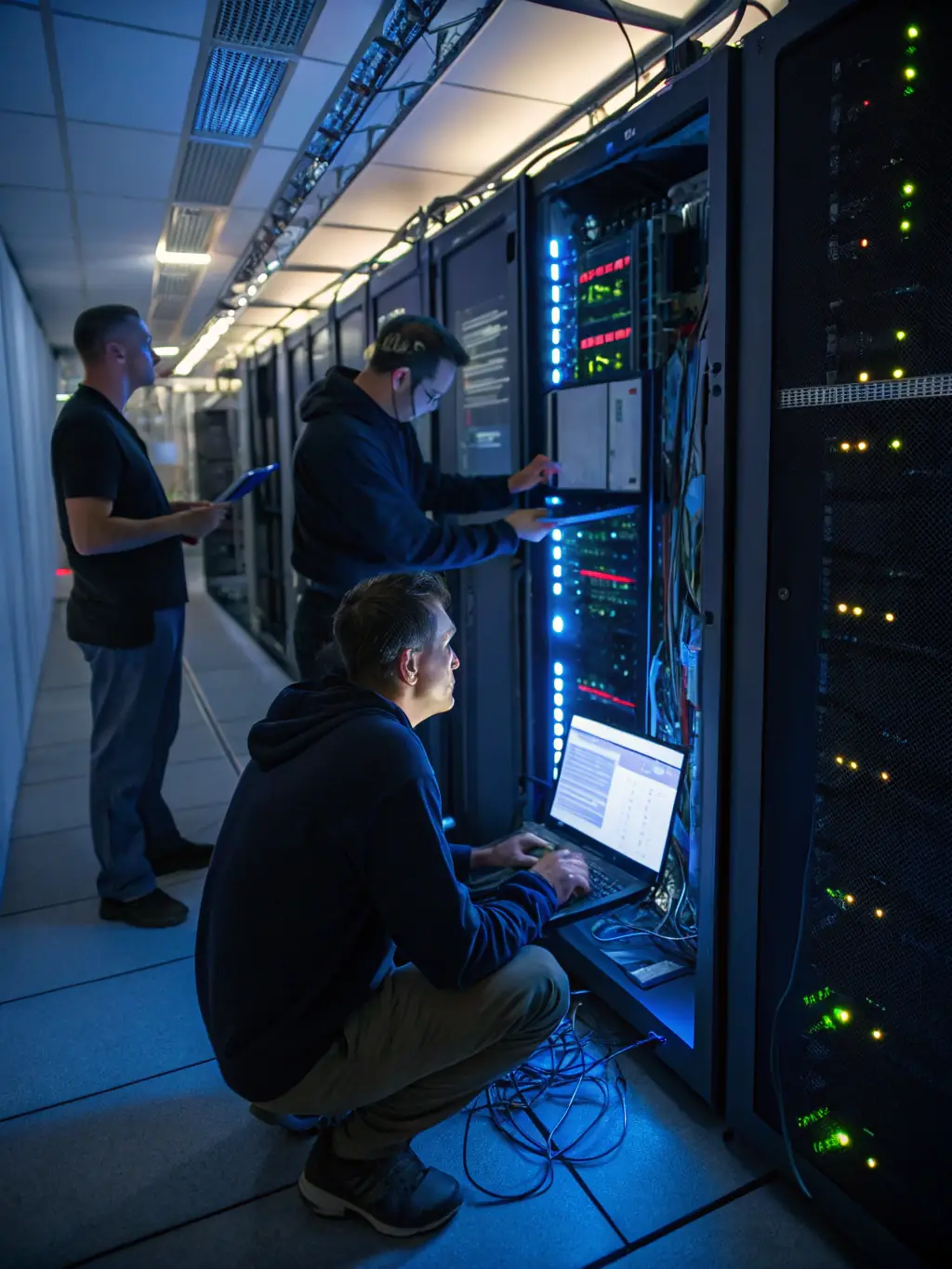 A professional team installing fiber optic cables, representing Celintech's expertise in telecommunications infrastructure.
